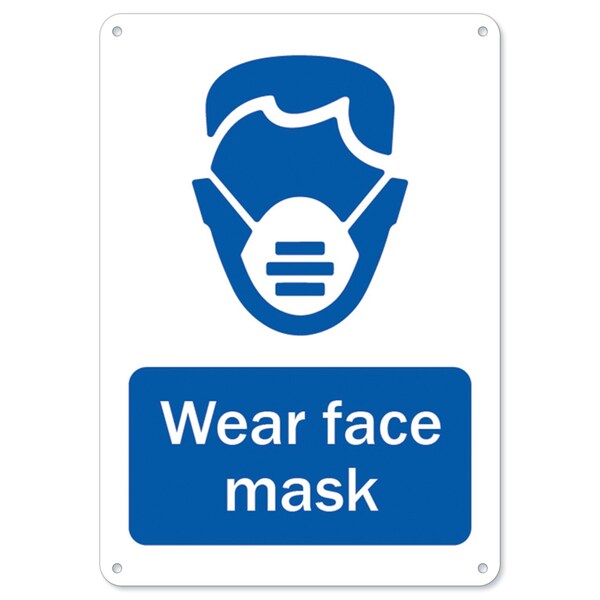 Signmission OSHA Notice Sign, Wear Face Mask, 18in X 12in Rigid Plastic, 18" W, 12" H, Wear Face Mask OS-NS-P-1218-25581 - main